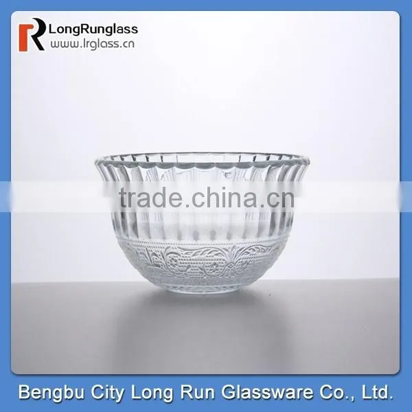 LongRun 30.5oz 2014 new design flower pressed glassware tablerware for holding foods fruits