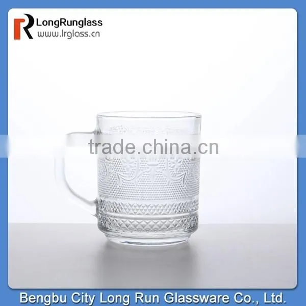 LongRun 310ml carved frosted water juice drinking glass mug wholesales