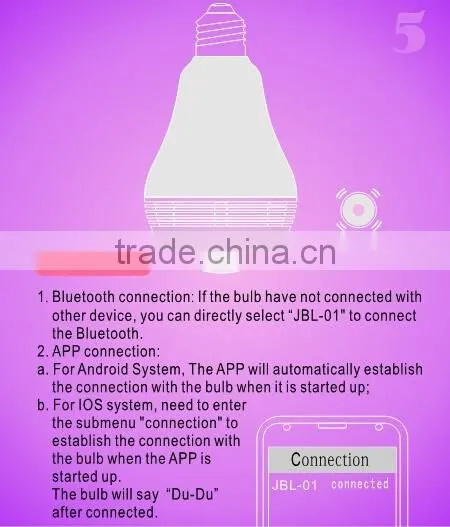 2016 RF Control Modern Style Smart Home LED Bulb Lighting 7W Multi Color Control By Wifi Phone App