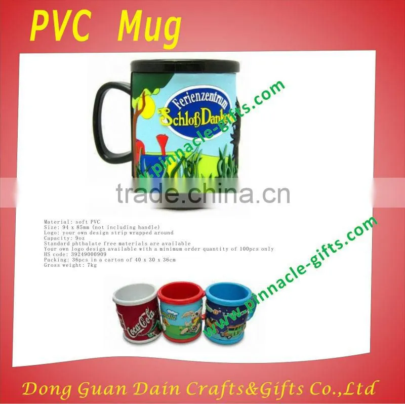 3D animal plastic mugs with soft pvc mugs