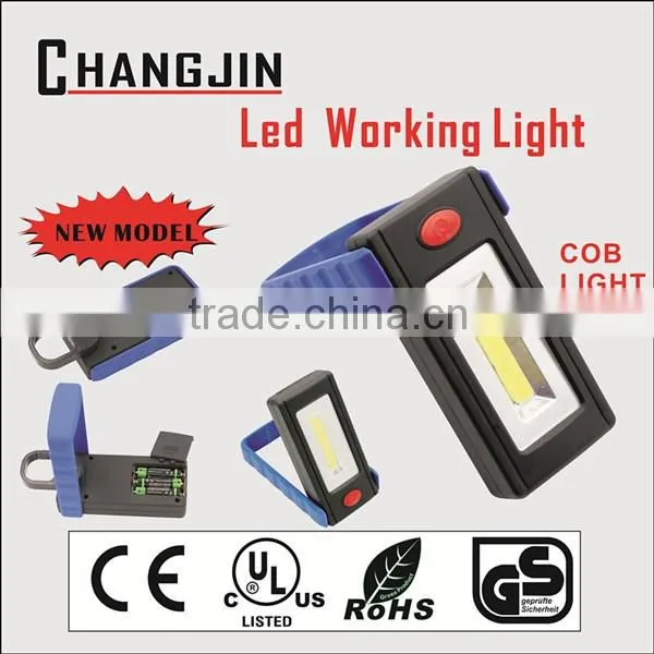 3w Plastic Portable Cheap Led Magnetic Work Tool Light with Cob Warning Waterproof