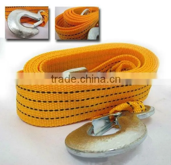 4m 3ton Car Vehicle Boat Tow Strap Towing Rope Hauling Cable String with Hooks