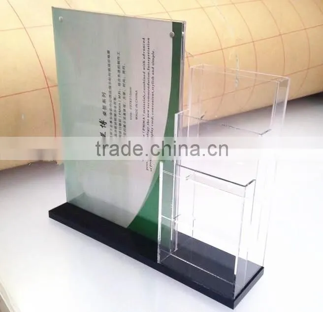 A4 clear acrylic brochure display stand holder