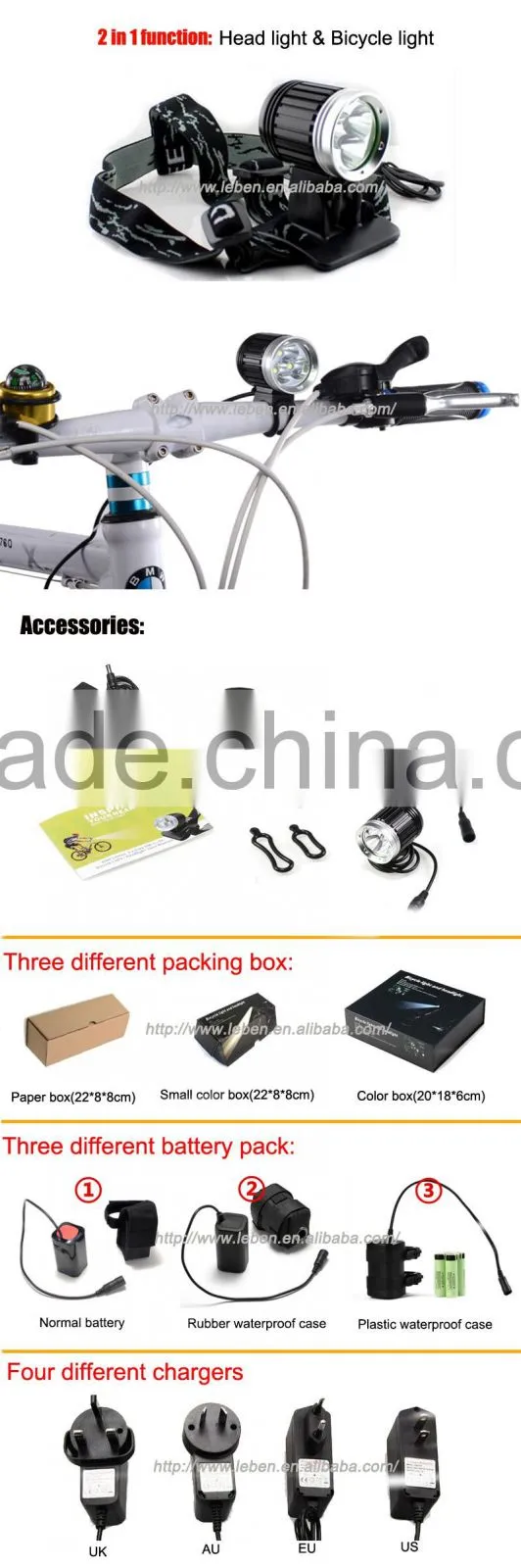Bicycle accessories led bicycle lights rechargeable cree xml u2 led bike light led flashlight torch with great price