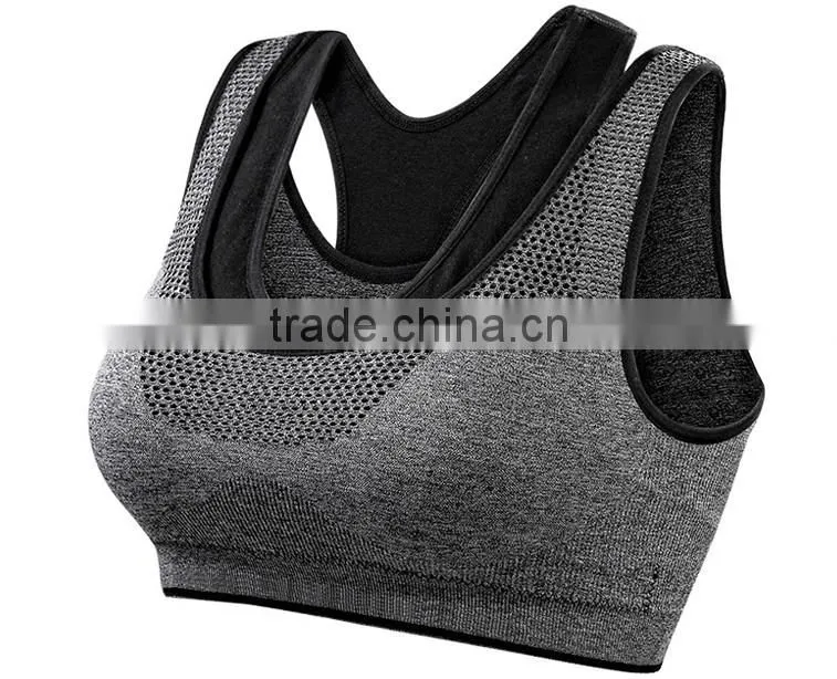 Professional Sports Bra Women Mesh Fake Two-piece Underwear Hot Sexy Push-up Bra Yoga Fitness Vest Workout Running Tank Top Bra