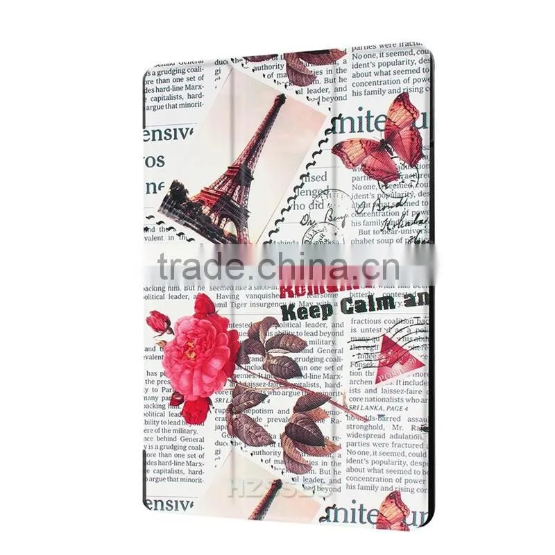 Unbreakable protective colorful old newspaper pattern case tablet case for Lenovo Tab 2 A8-50F hard pu leather stand cover