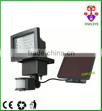 2015 hot sale 50pcs Led high power solar PIR sensor light