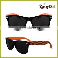 Cool retro black frame Unisex mirrored sunglasses for man and woman custom printed Logo