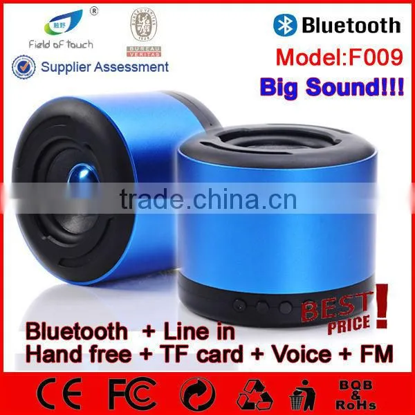 Model F009 Super bass Metal Mini Speaker Bluetooth with Strong Vibration TF Card FM Radio