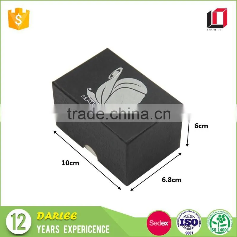 Hot sale high quality hot stamping custom paper black small gift box with lids