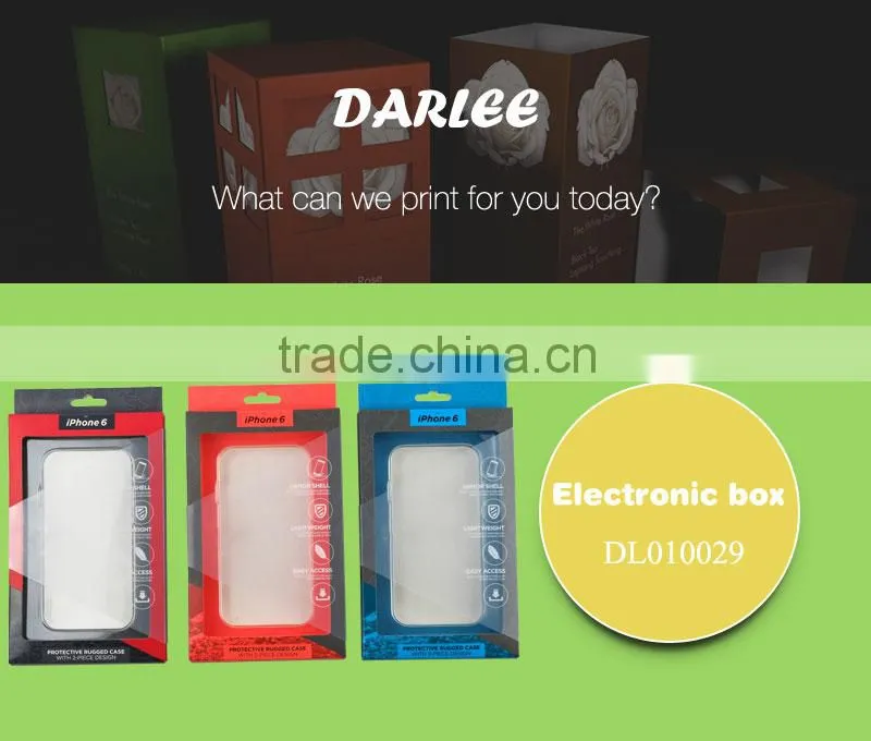 2016 new products colorful clear window custom logo recyclable cartridge boxes for iphone case