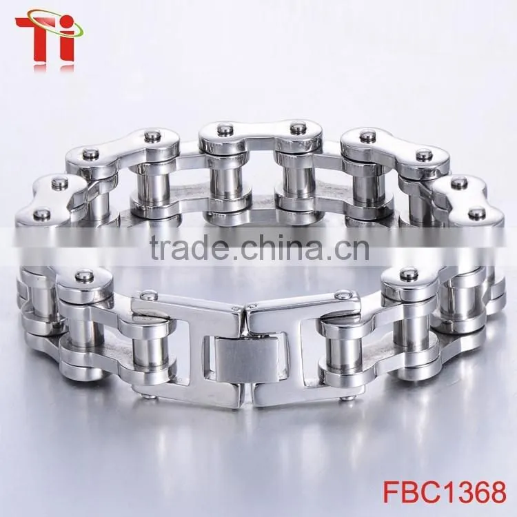 New Men's 316L Stainless Steel Motorcycle bicycle Chain biker Bracelet Bangle 13mm 8.5''