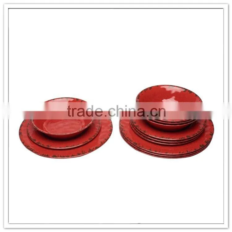 China products promotion melamine rustic dinnerware sets