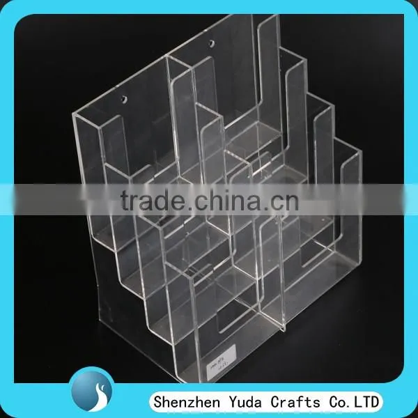 Best selling clear acrylic multistep custom restaurant holder for advertising brochure