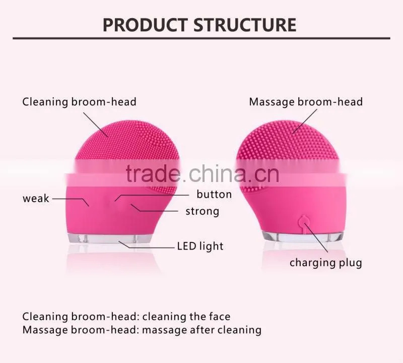 BP-1068 Sonic Silicone Face Brush, Gentle Exfoliator & Scrubber, Pore Cleanser rechargeable IPX7 FULL WATERPROOF