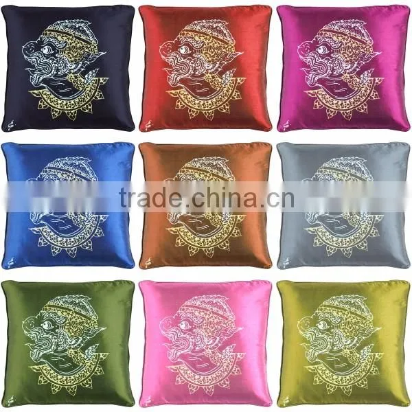 Pillow Case Cushion Covers Silk Art Fabric Painting Ramayan HANUMAN Chalisa