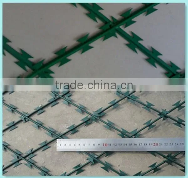 Farm used sharp BTO type concertina mesh fences high security metal edge barriers welded razor wire fencing