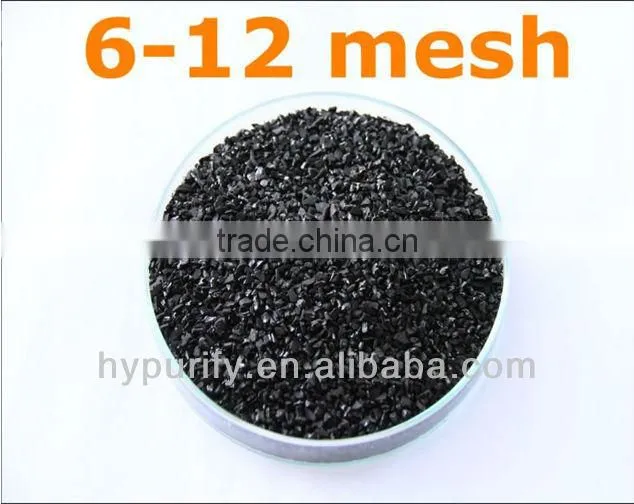 Nut shell activated carbon for water treatment/6*12mesh nut shell activated carbon for sell