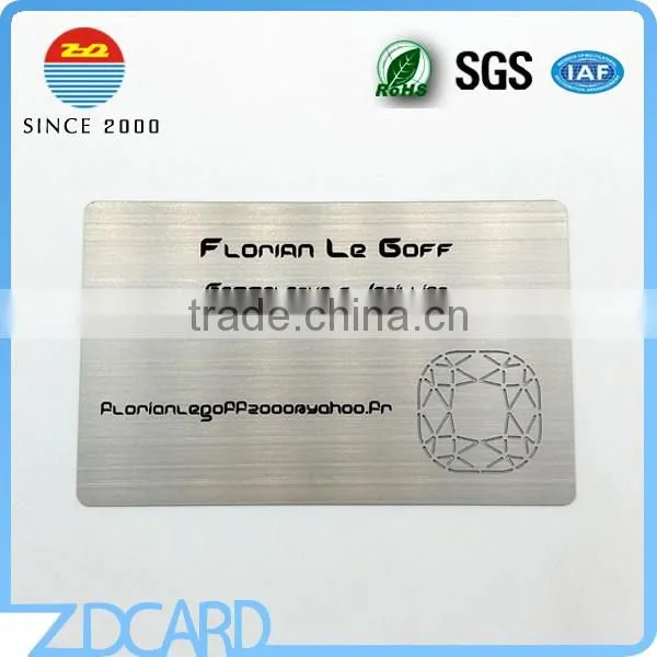 Metal / Silver Color Brushed Metal Business Cards