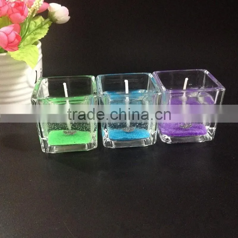 jelly candle,arts wax,fresh and romantic glass candle cup.Colorful candle