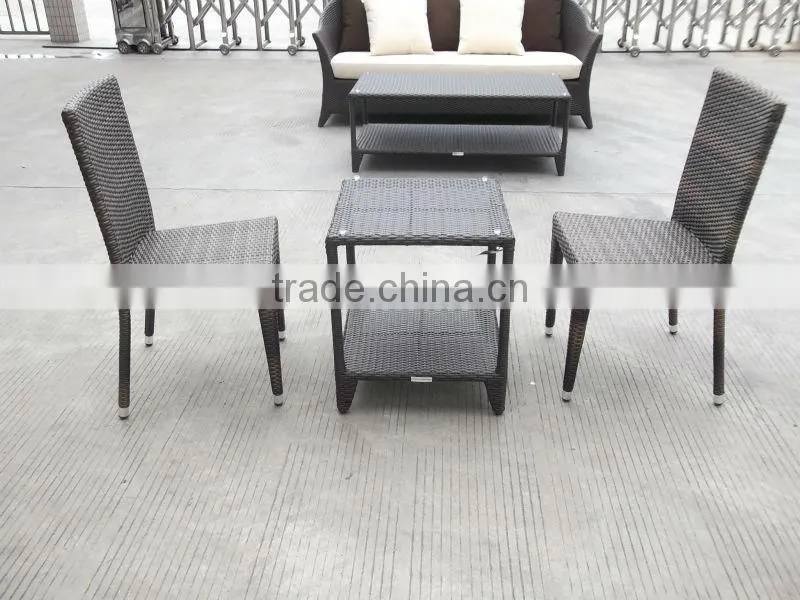 F-CF746C+CF763 classic natural rattan coffee table and stool set