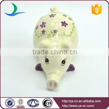 Beige pig hand painted ceramic home decoration accessories