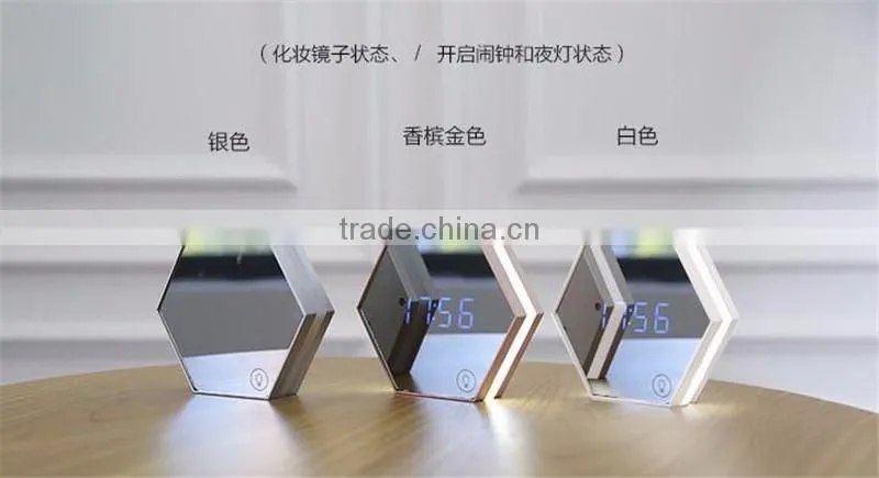 Mirror alarm clock Multi function image digital alarm clock Thermometer alarm clock LED mirror Nightlight clock