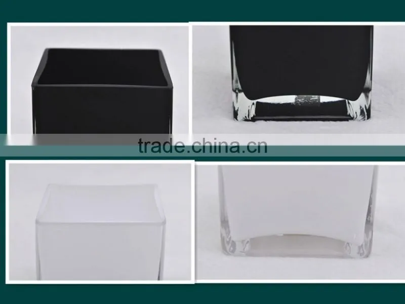 high quality black and white square glass vases