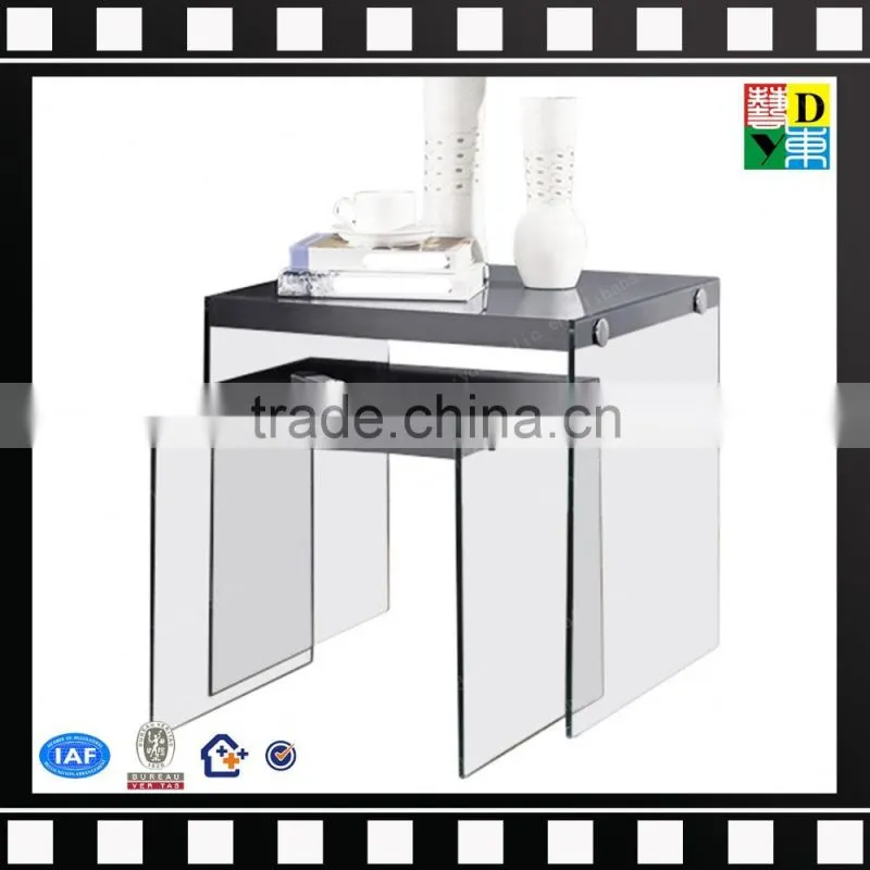 Clear acrylic high end coffee tables PMMA trunk coffee table 3pcs platic nesting end table from shenzhen yidong