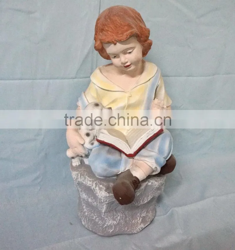 Fiberglass garden children statue decor