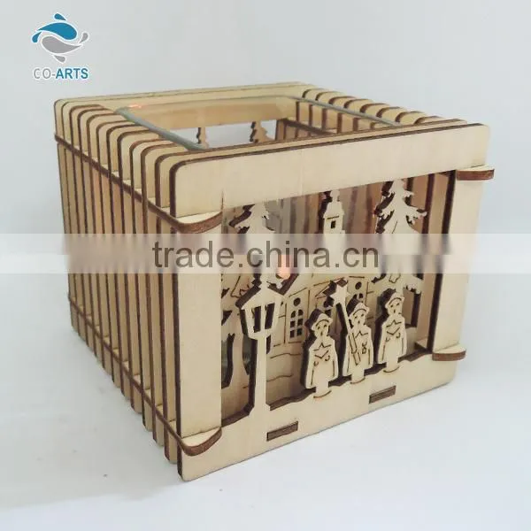 Vintage Christmas decoration wood carving lighting crafts