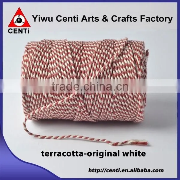 High Quality double colour original cotton gift packing rope bakers twine