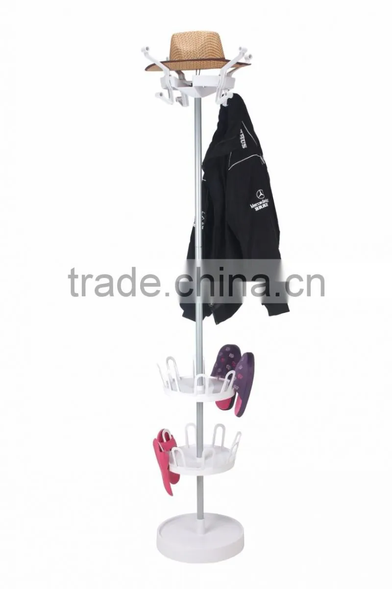 Home product shoe holder with clothes rack, colorful metal hat and coat hanger rack