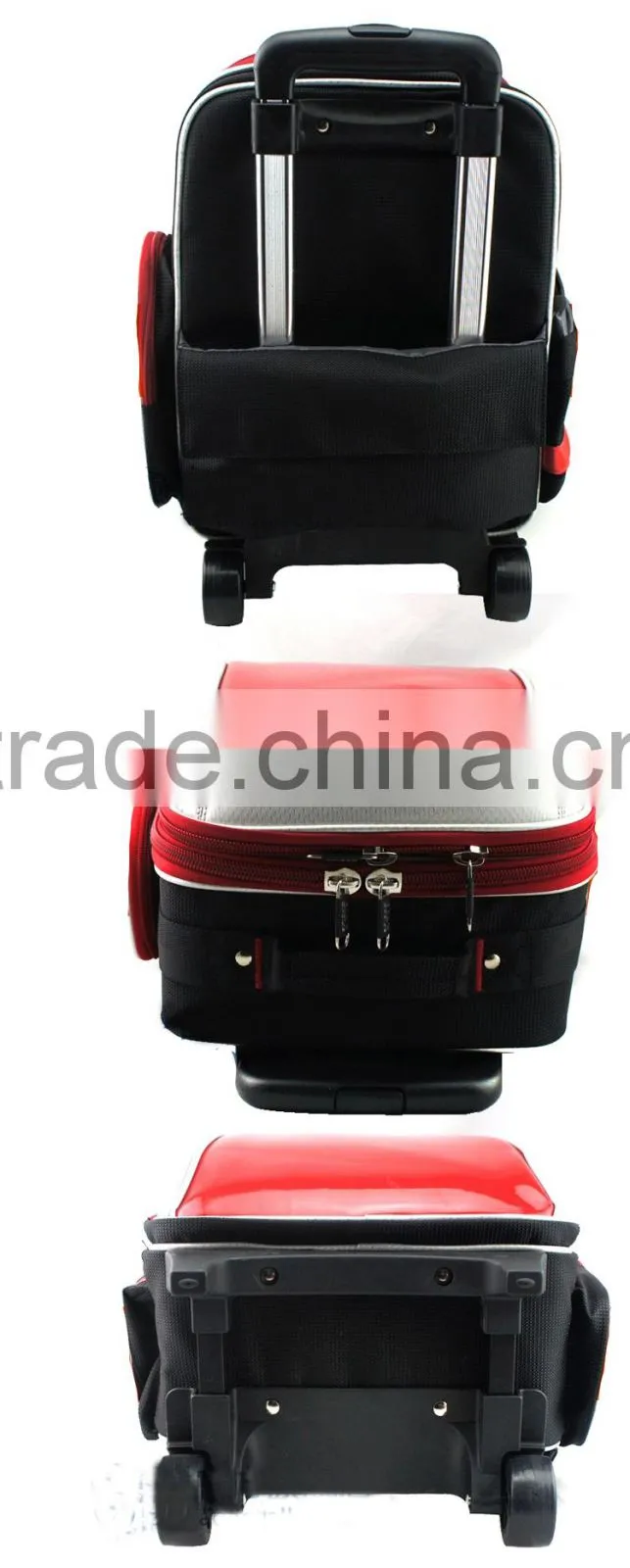 2015 Newest design fashion kids trolley school bag with PU leather