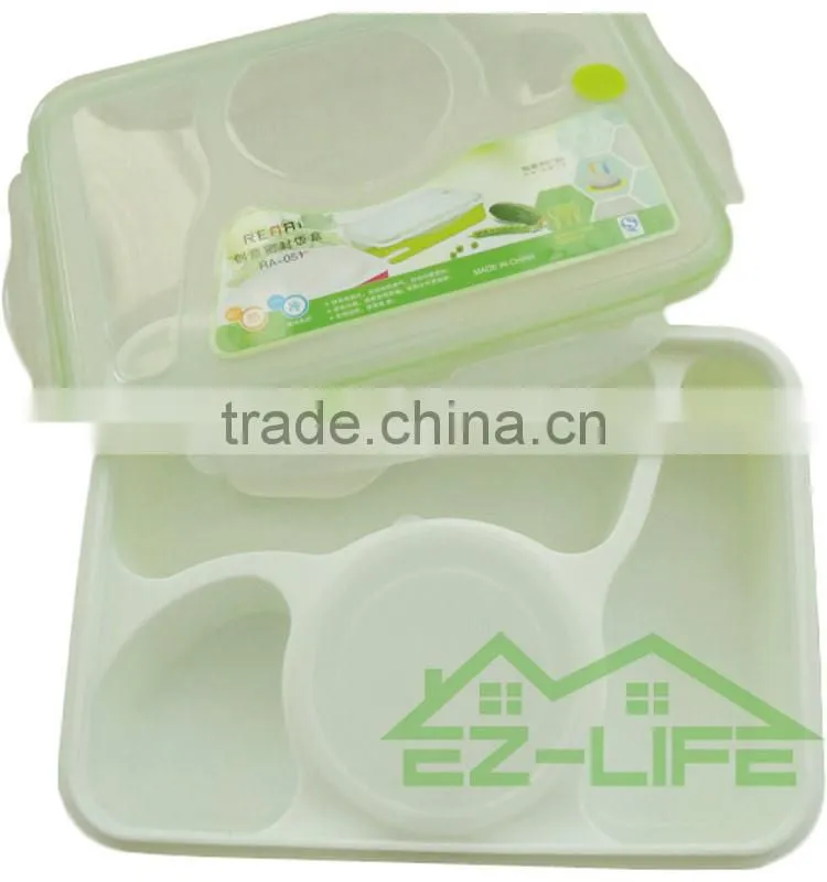 multifunctional BPA free plastic bento lunch box 4 compartments for adults with soup bowl