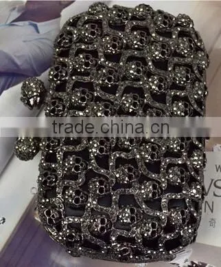 Skull diamond evening Bag bat handle evening bag hand bag