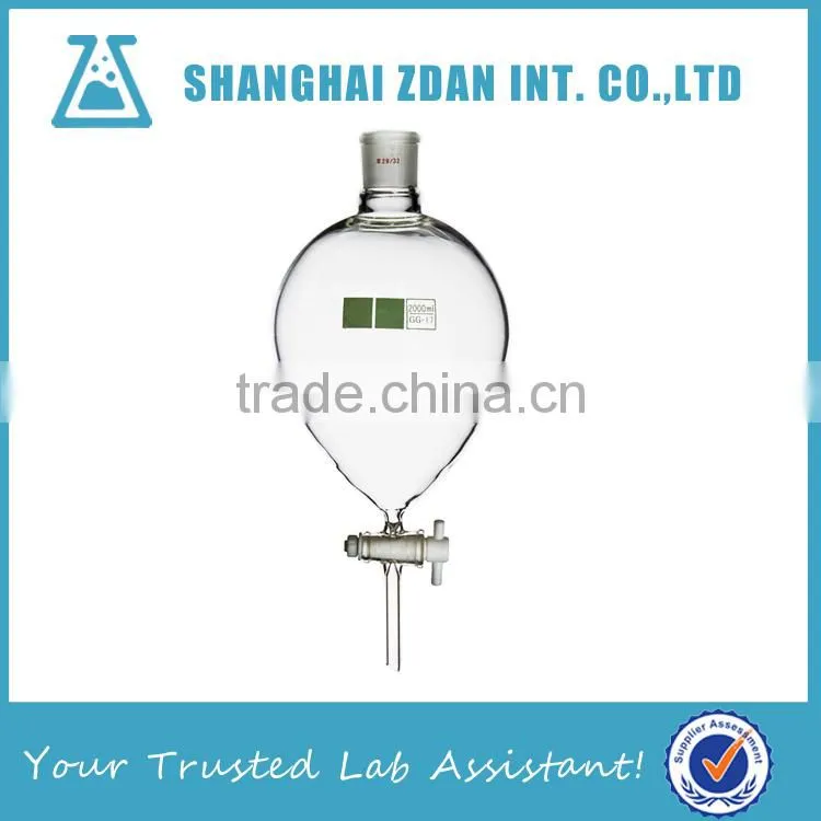 2L,3L,5L High Borosilicate Glass Globe Shaped Separatory Funnel PTFE Stopcock