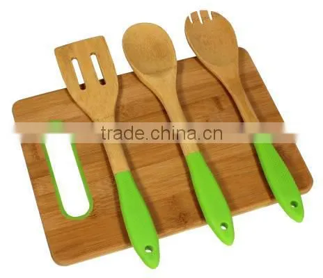 Bamboo cutting board with utensil tools #32013