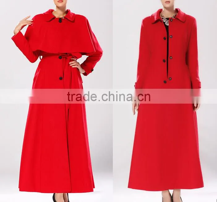 Charming prety Womens red Wool Maxi Coat, Winter red long thick Cape Poncho Overcoat