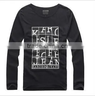 Popular design printing cotton t shirt long sleeve