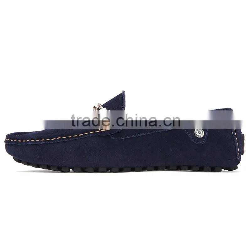 Swede Leather casual shoes fashion for male have sample, high quality genuine leather peas shoes casual for men