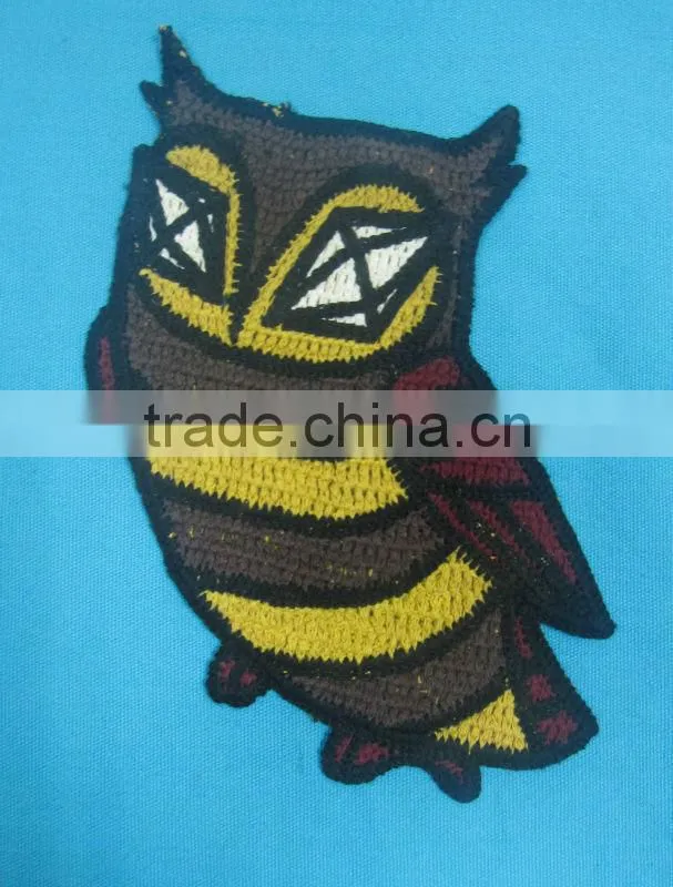 cotton crochet owl applique