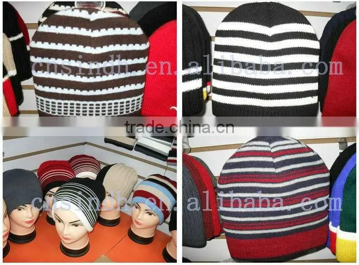 Various Colours 100% Acrylic Knitted Beanie Hat Made In China