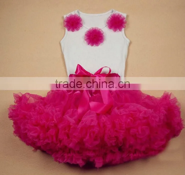 Yiwu Factory Direct Sales pettiskirt set with flowers for kids
