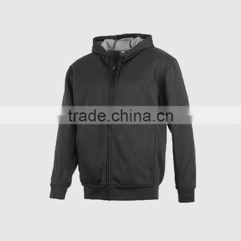 Men's Black Hoodies With Zip 100% Cotton