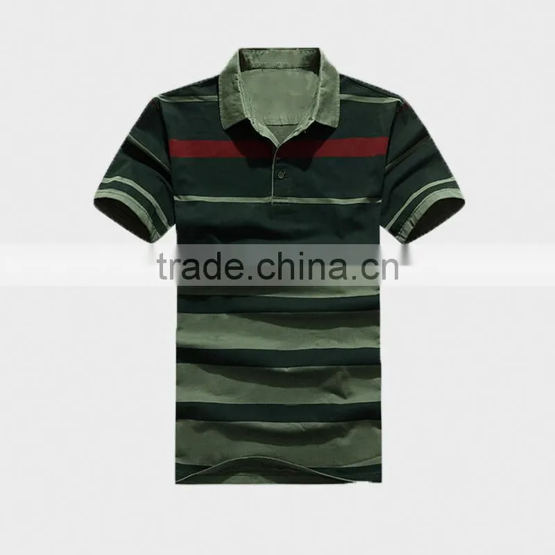 army green short sleeve plain polo shirt for men
