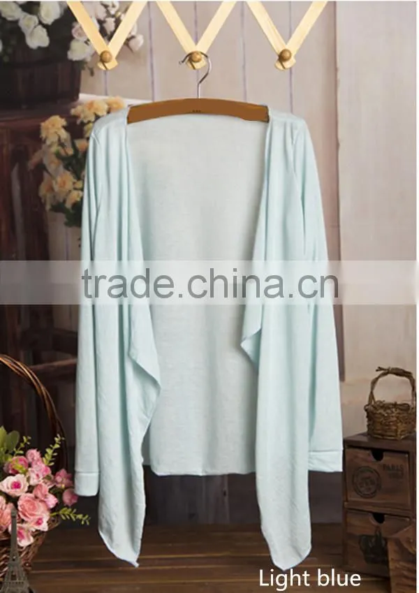 Korea sex long sleeve without button Sun protection clothing breathable summer thin women chiffon