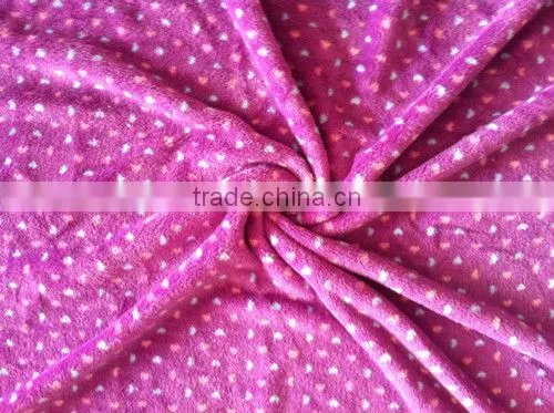 Heart Printed Microfiber Fleece Fabric for Housecoat