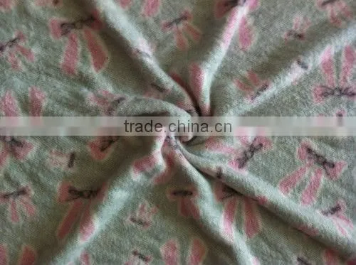 100% Polyester Lovely Printed Knitted Coral Fleece Fabric For Housecoat