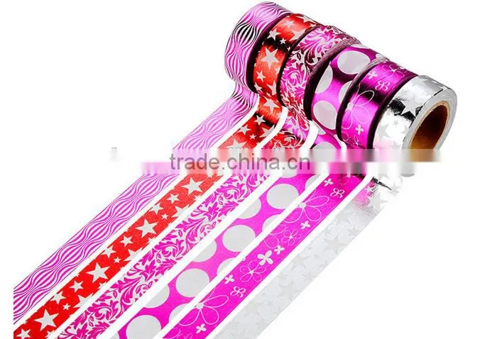 6 pure colors washi tape one set adhesive paper decorative adhesive paper